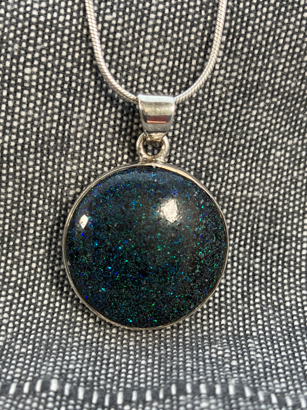Andamooka Opal Round Pendant