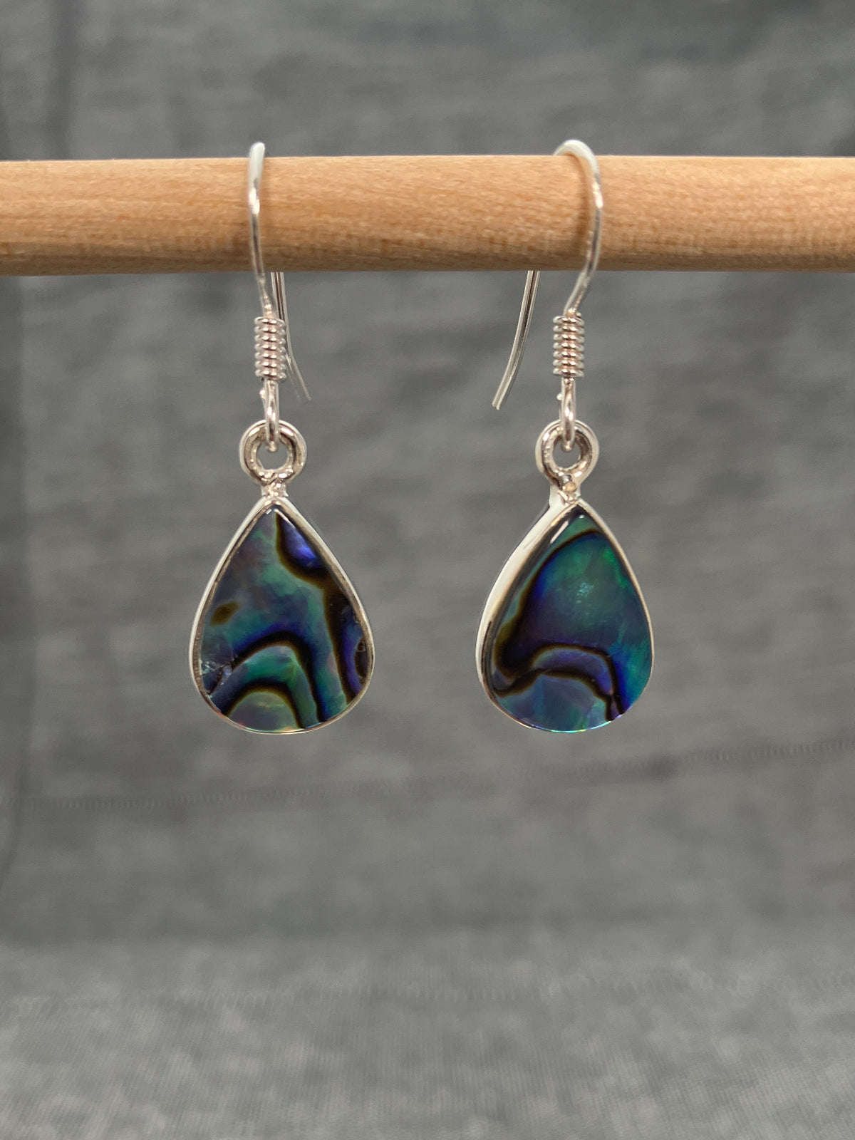 Paua Shell Pear Earrings 2