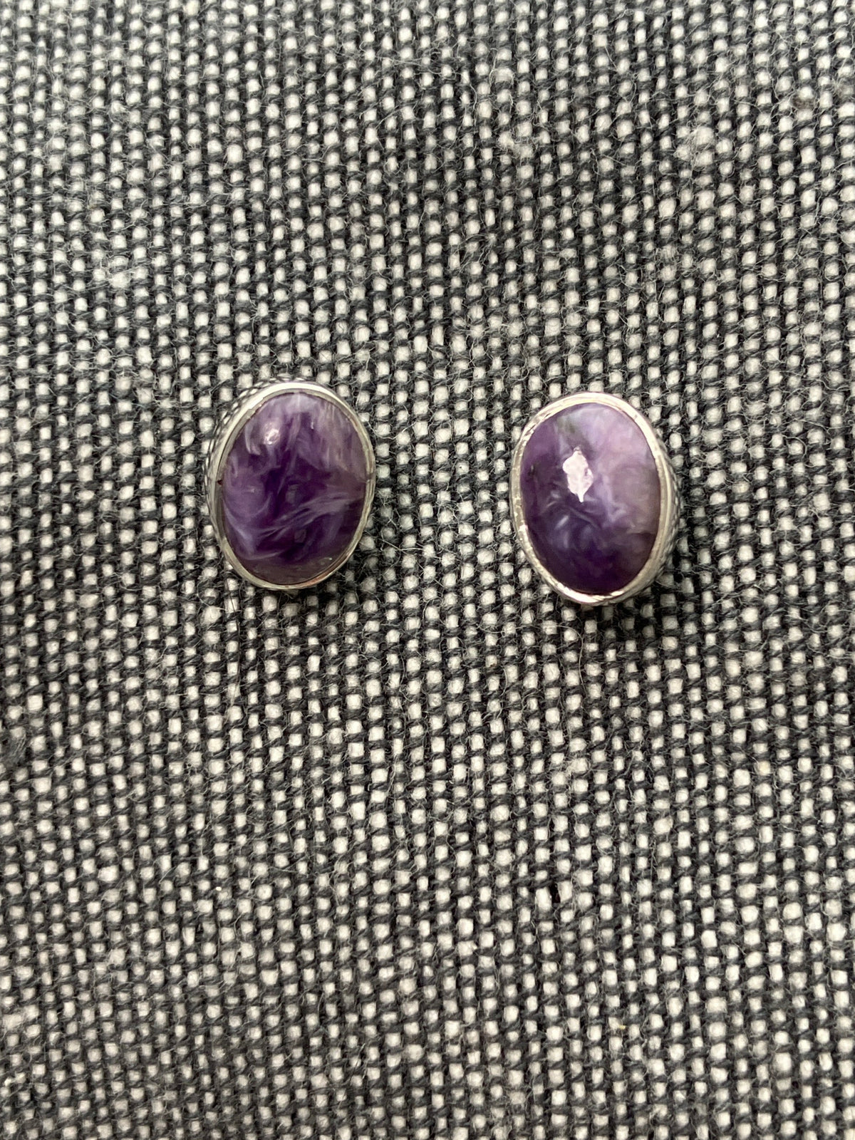 Charoite Oval Studs