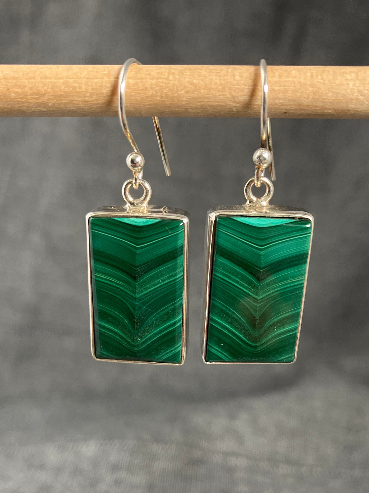 Malachite Rectangle Earrings