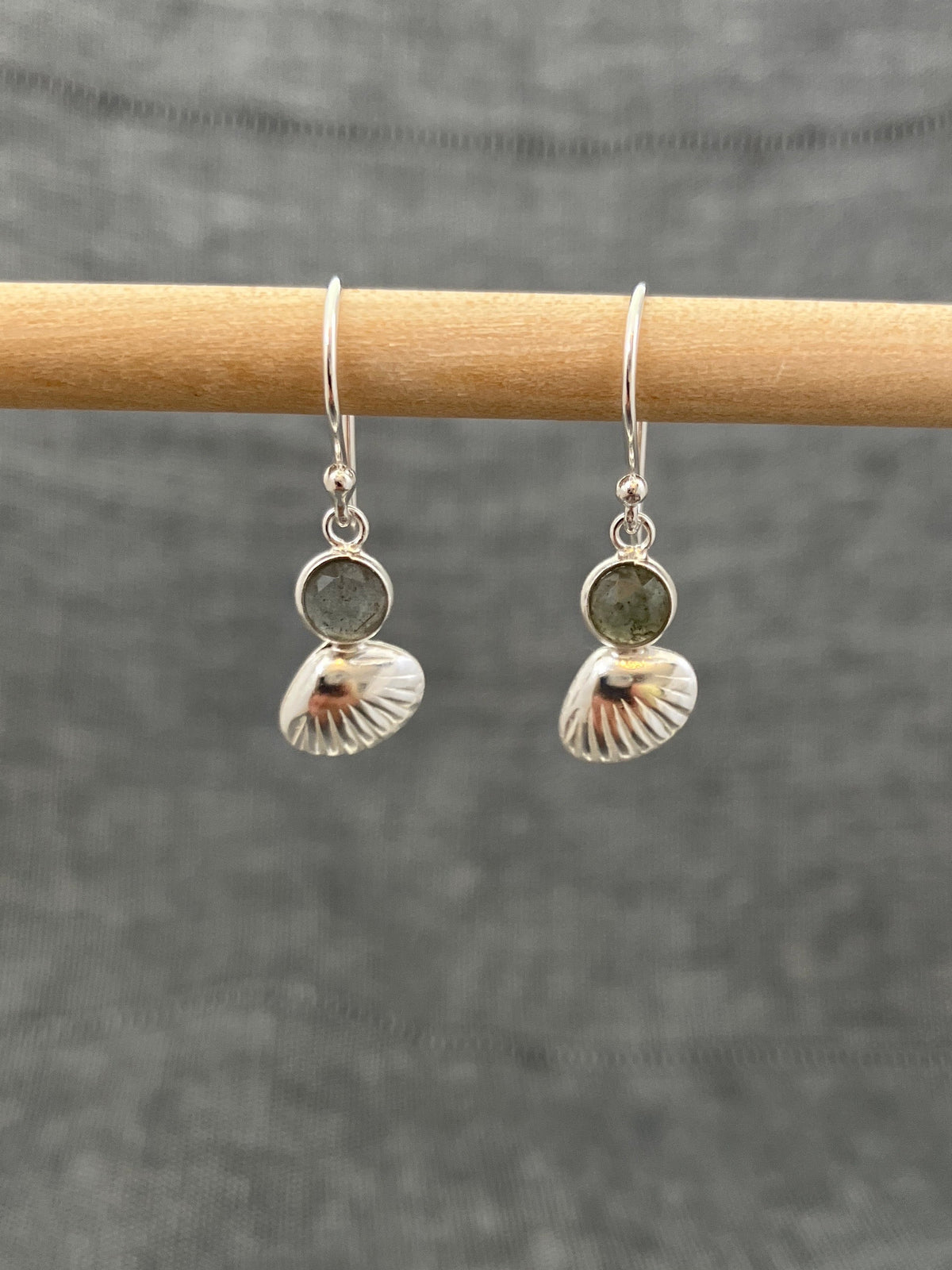 Labradorite Shell Earrings