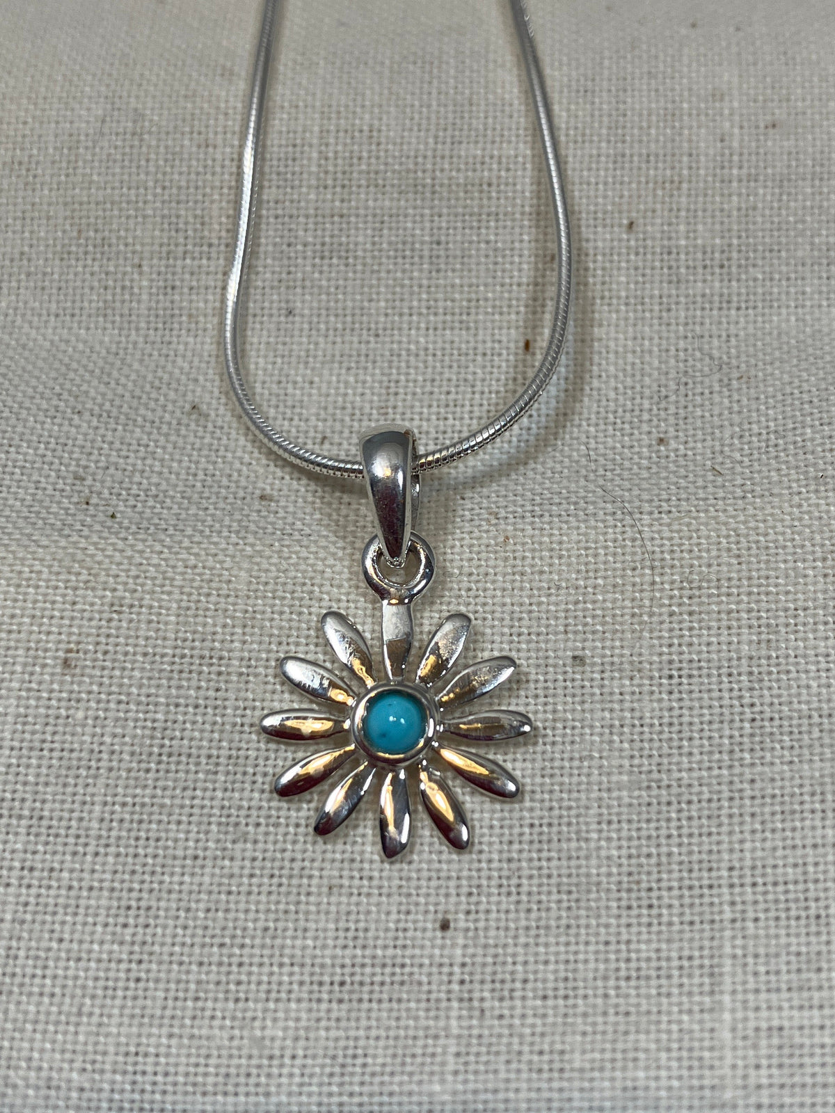 Turquoise Daisy Pendant