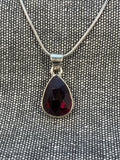 Garnet Facetted Pear Pendant