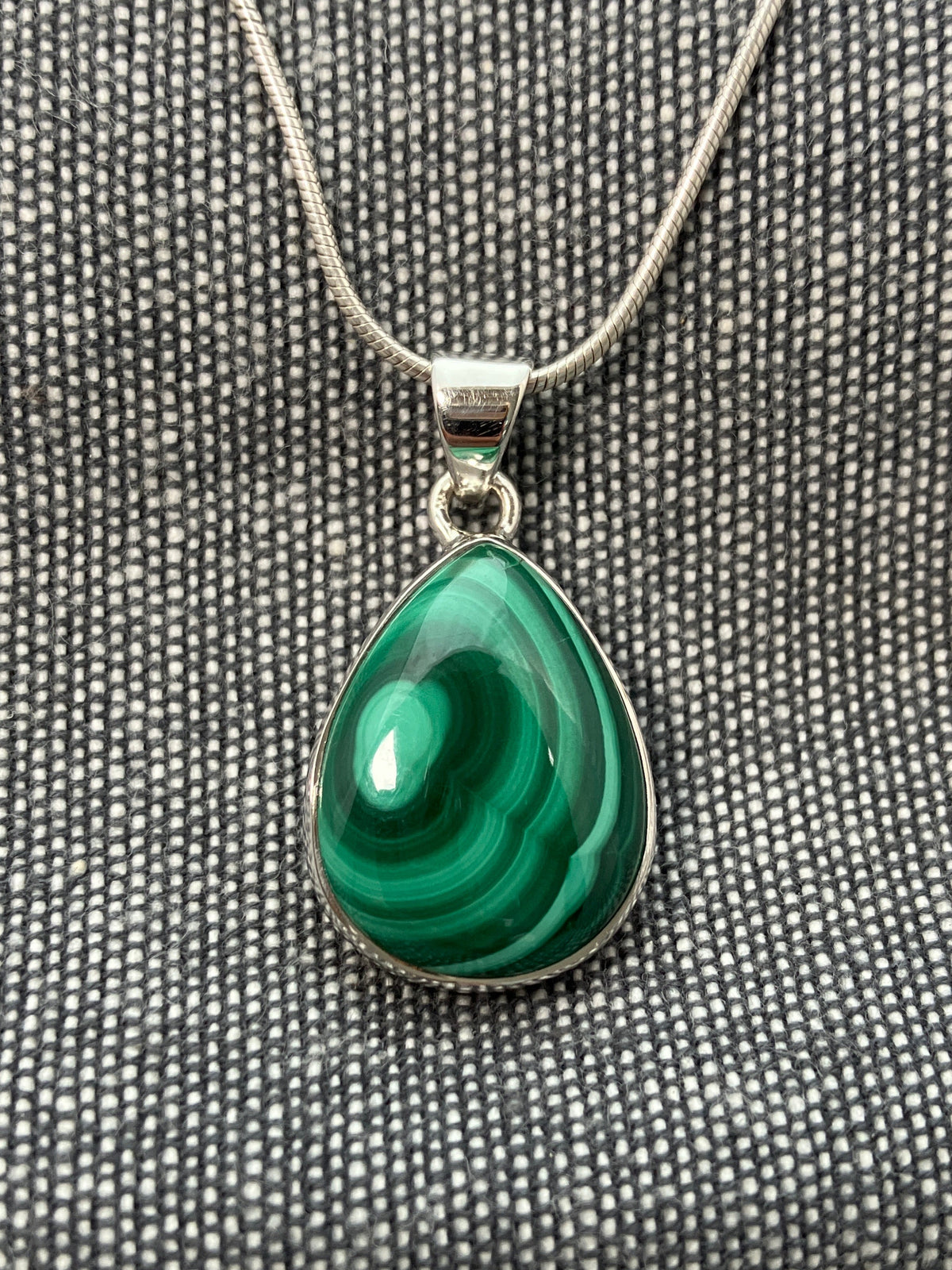 Malachite Small Pear Pendant
