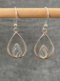 Moonstone Pear In Loop Earrings