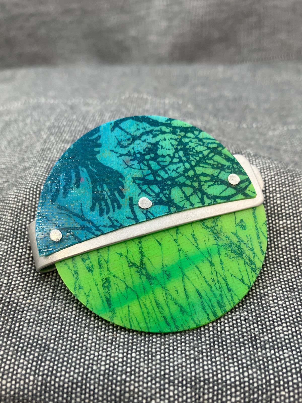 Nocean Lime Blue Rookery Brooch
