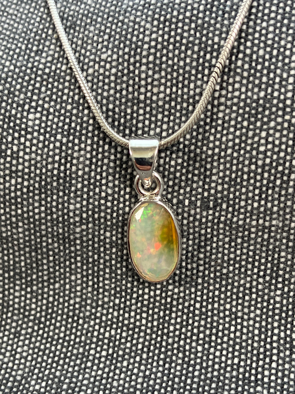 Ethiopian Opal Facetted Oval Pendant