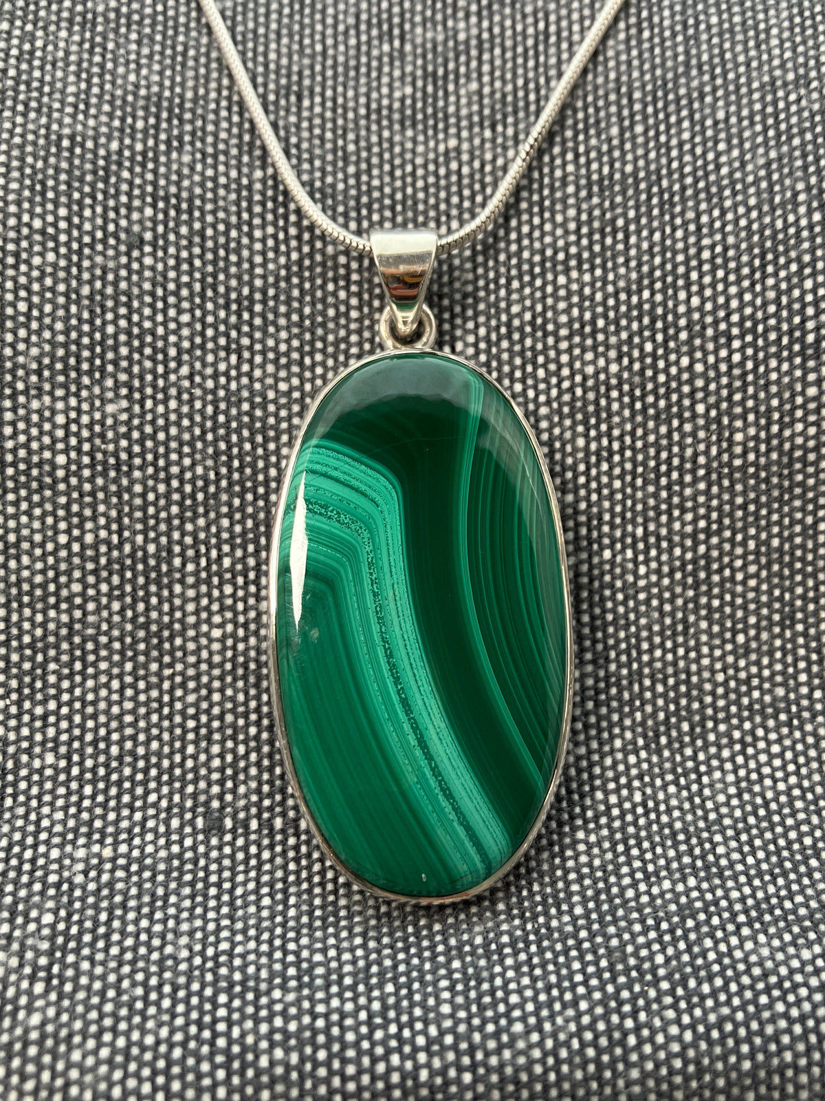 Malachite Long Oval Pendant