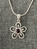 Garnet Lazy Daisy Pendant