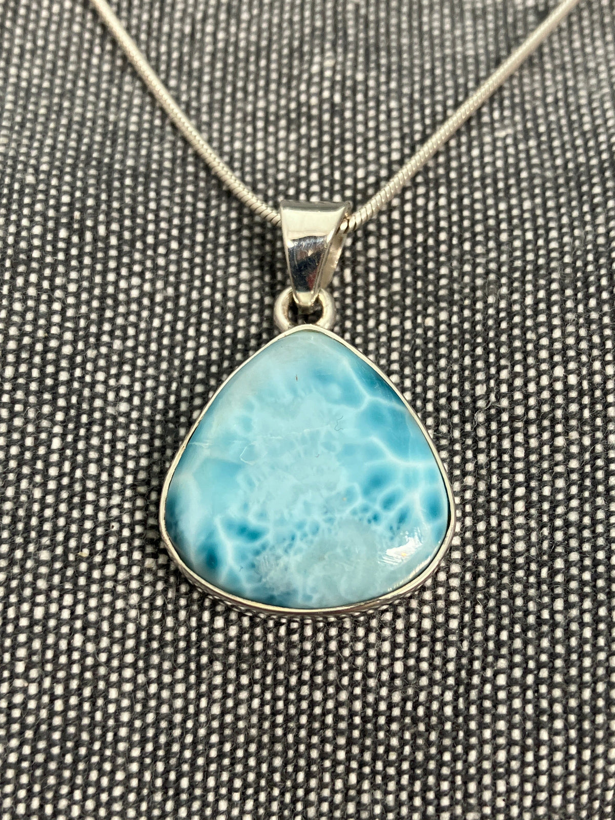 Larimar Wide Pear Pendant