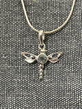 Blue Topaz Dragonfly Pendant