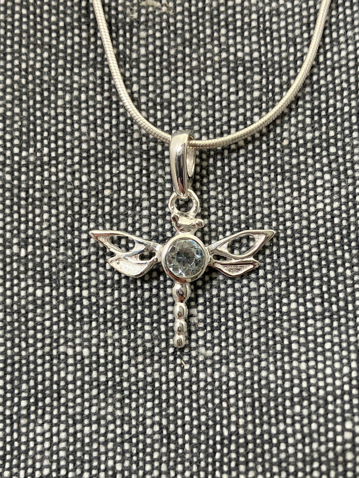 Blue Topaz Dragonfly Pendant