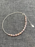 Pink Pearl And Silver Bead Bracelet