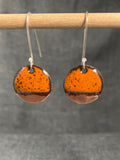 Orange Copper Tip Disc Earrings
