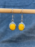 Bumblebee Jasper Framed Oval Earrings