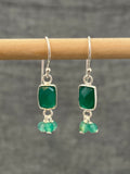 Green Onyx Tasselled Earrings