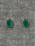 Green Onyx Oval Studs