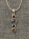 Labradorite And Garnet Pendant