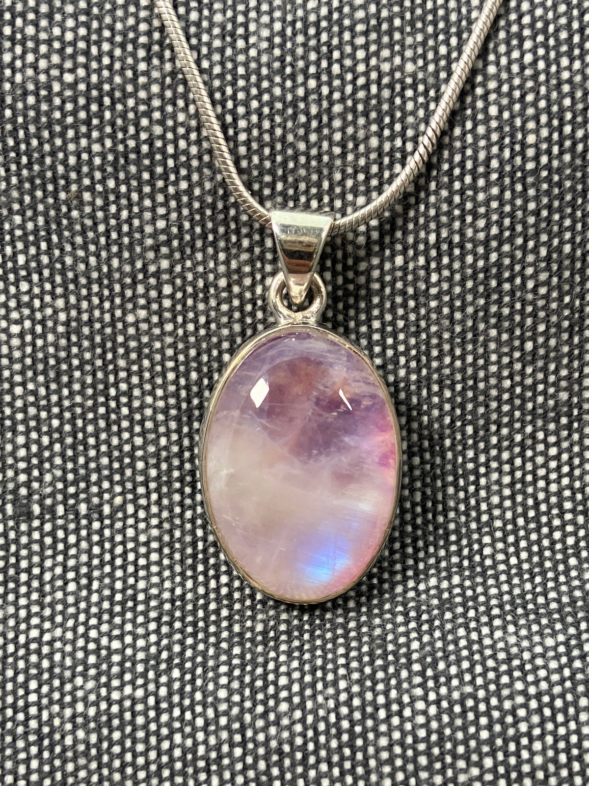 Pink Moonstone Oval Pendant 2