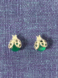 Green Onyx Ladybird Studs