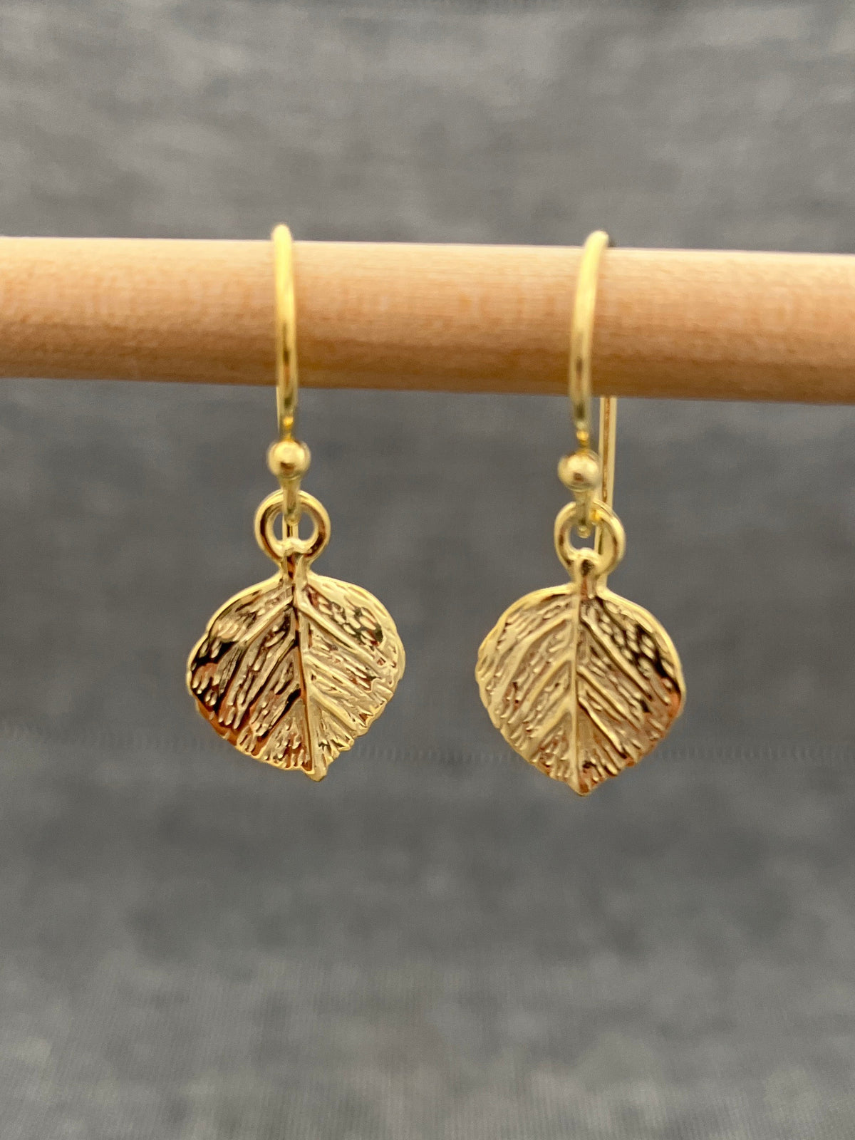 Gold Plated Small Leaf Earrings