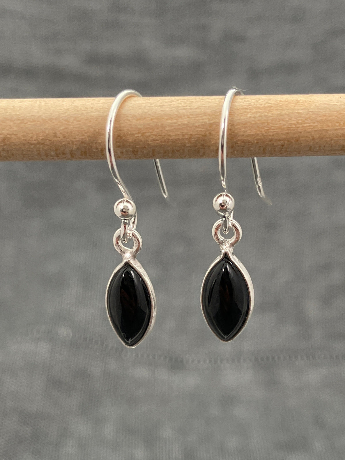 Black Onyx Marquise Earrings