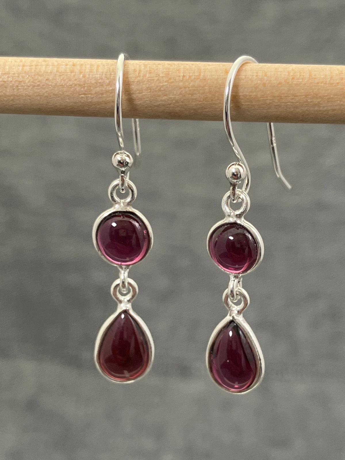 Garnet Double Drop Earrings