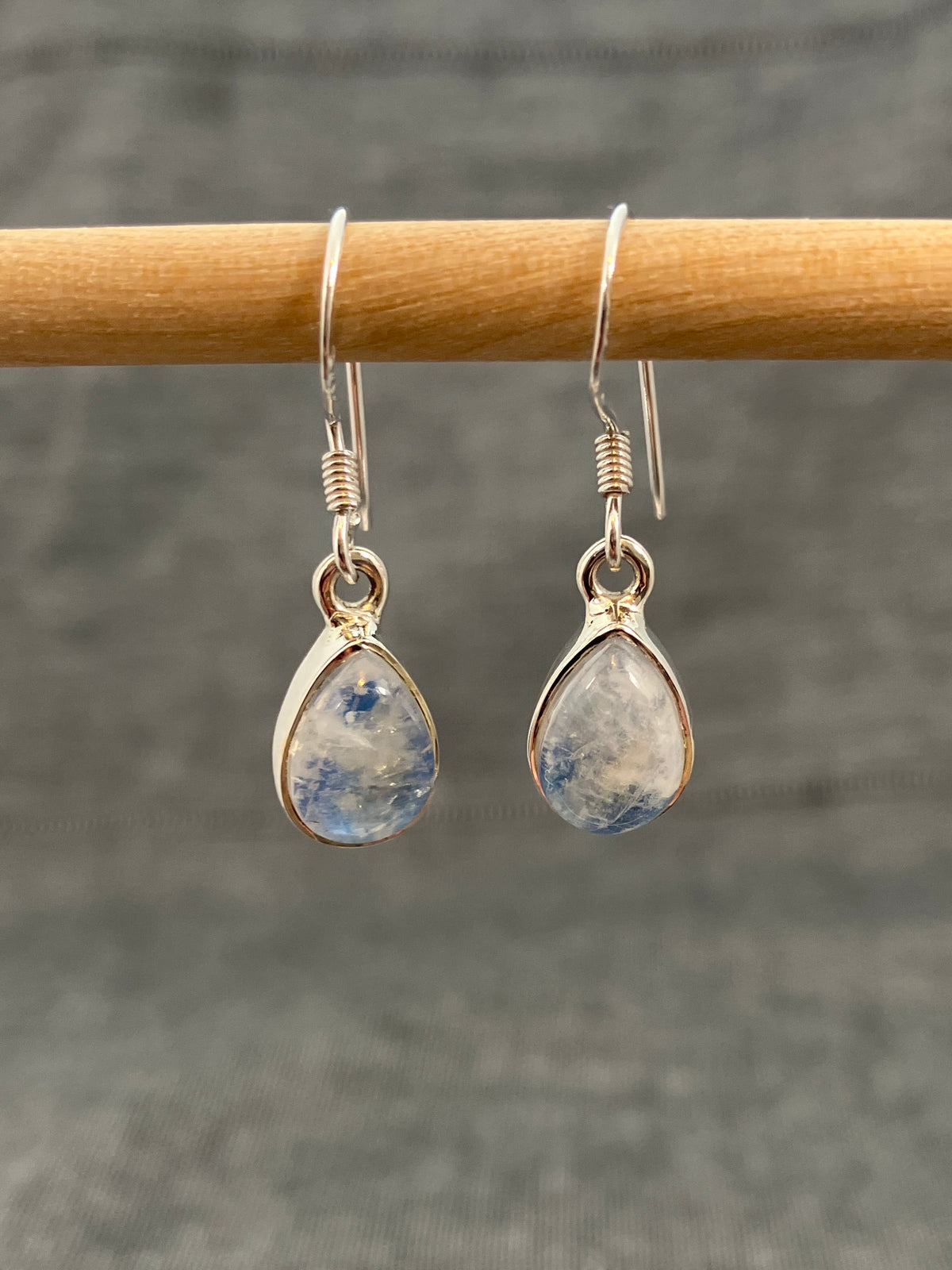 Blue Moonstone Pear Earrings
