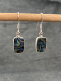 Paua Shell Rectangle Earrings