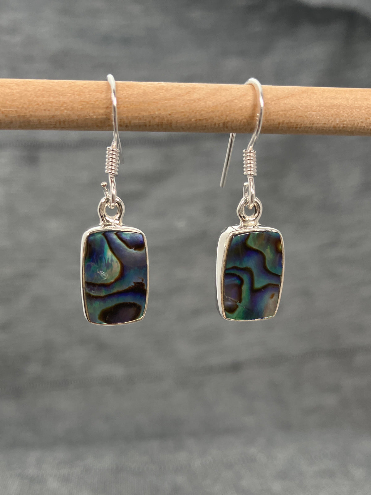 Paua Shell Rectangle Earrings