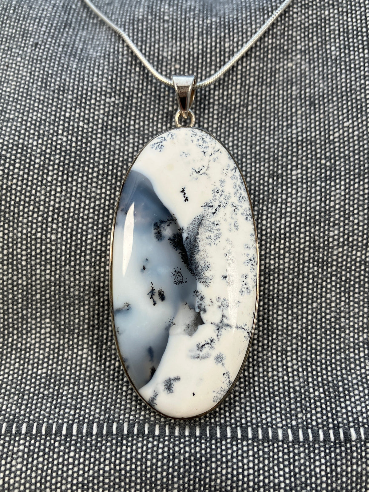 Merlinite Long Oval Pendant