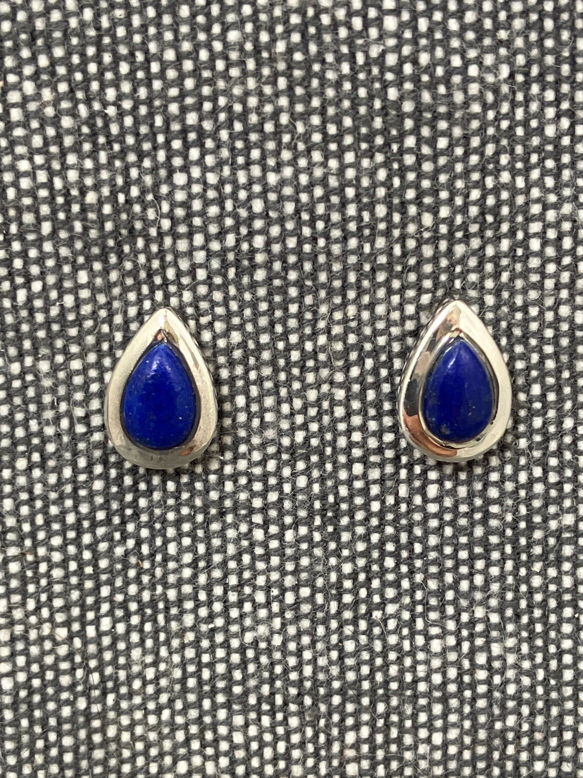 Lapis Framed Pear Studs