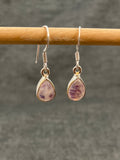 Pink Moonstone Small Pear Earrings