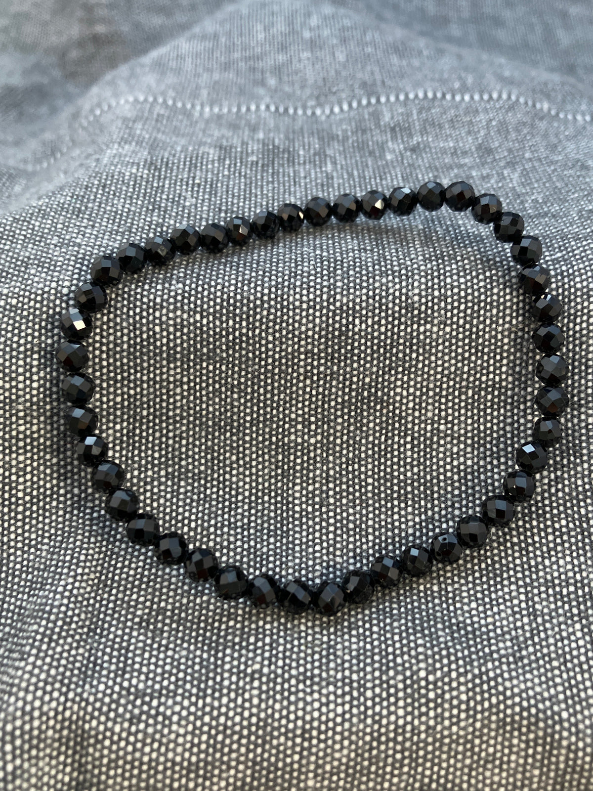 Black Spinel Sparkly Beaded Bracelet