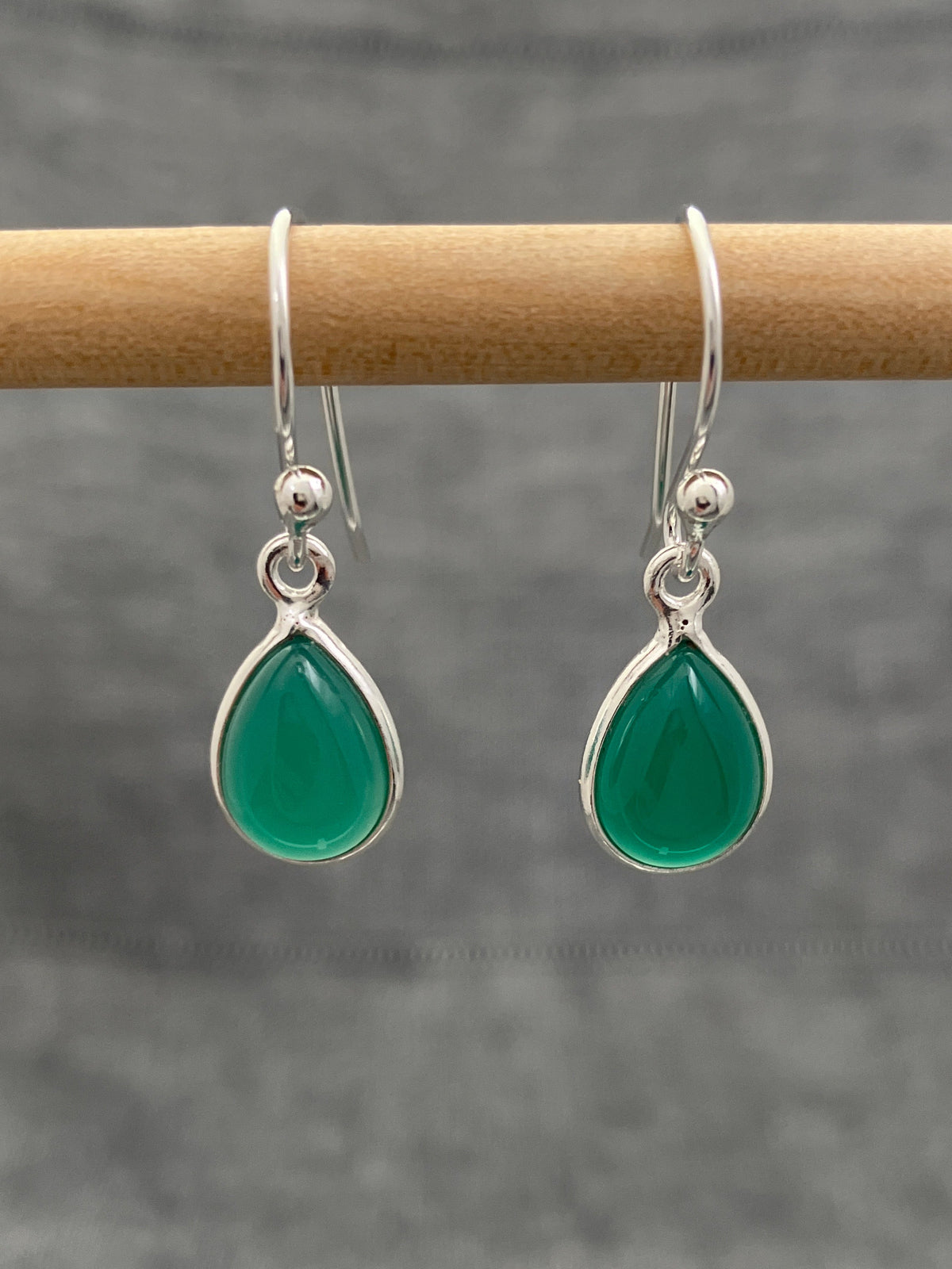 Green Onyx Peardrop Earrings