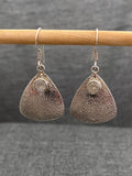 Moonstone Textured Triangle Earrings