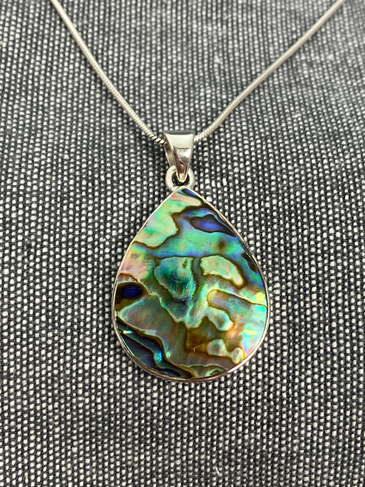 Paua Shell Wide Pear Pendant