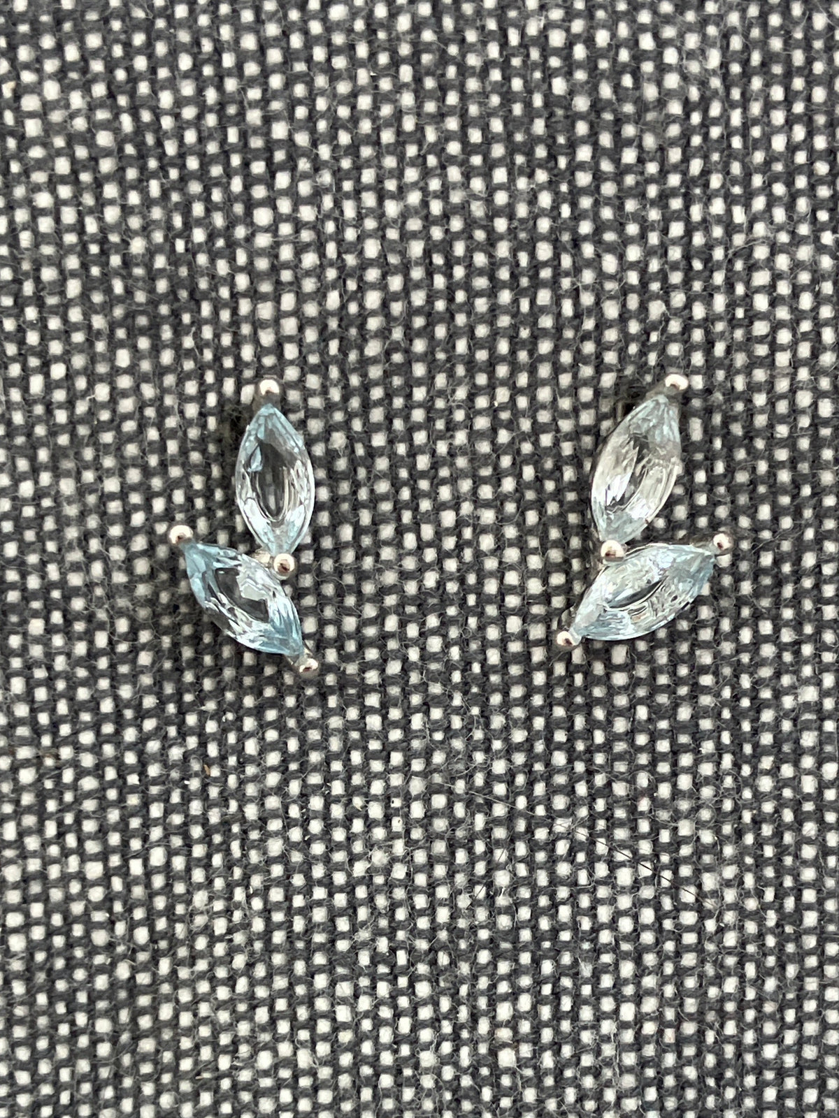 Blue Topaz Double Leaf Studs