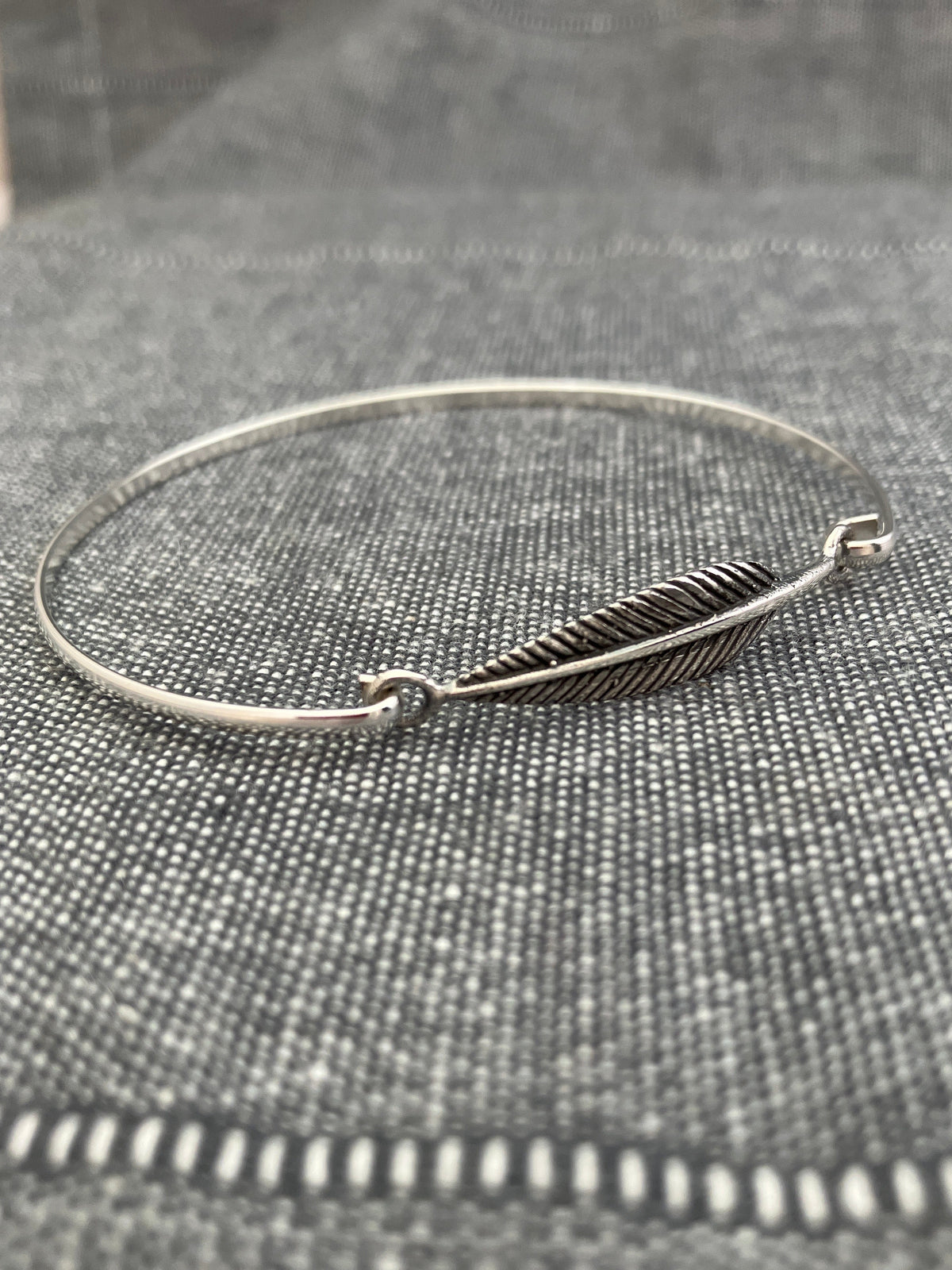Fine Feather Hooked Bangle