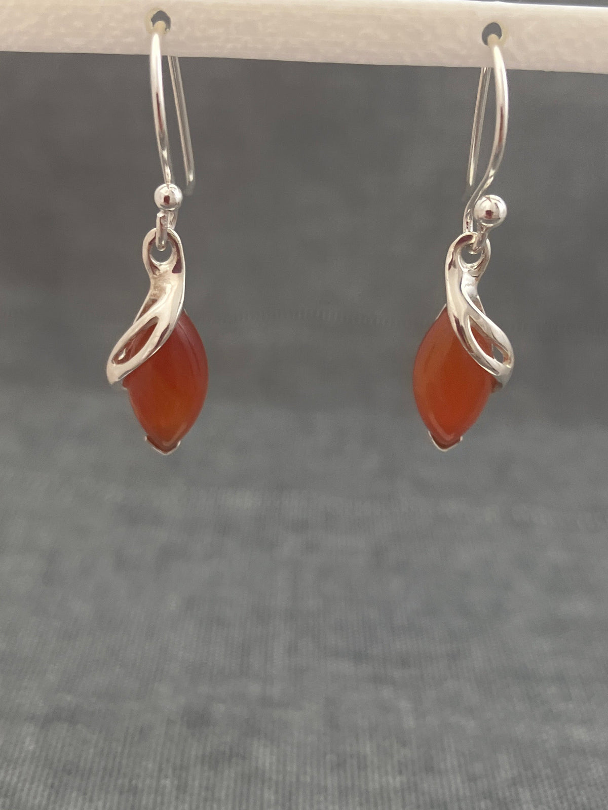 Carnelian Side Swoosh Earrings