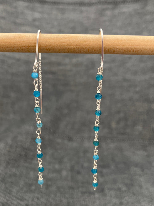 Apatite Bead Chain Earrings