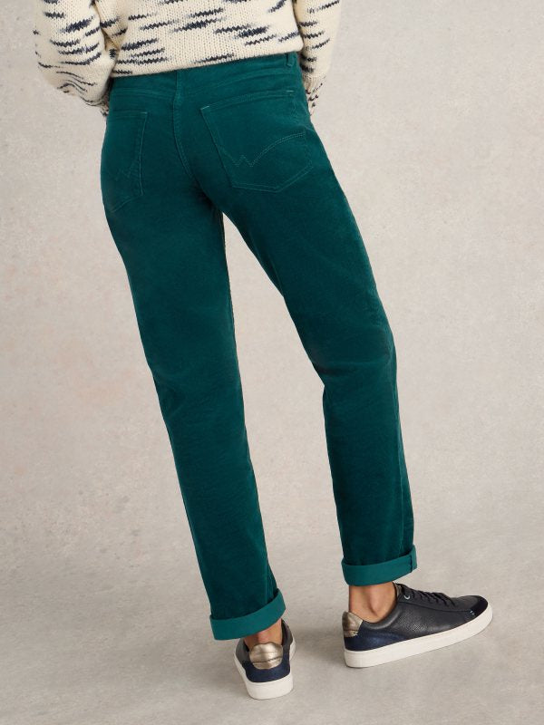 Brooke Straight Cord Trousers Dark Green
