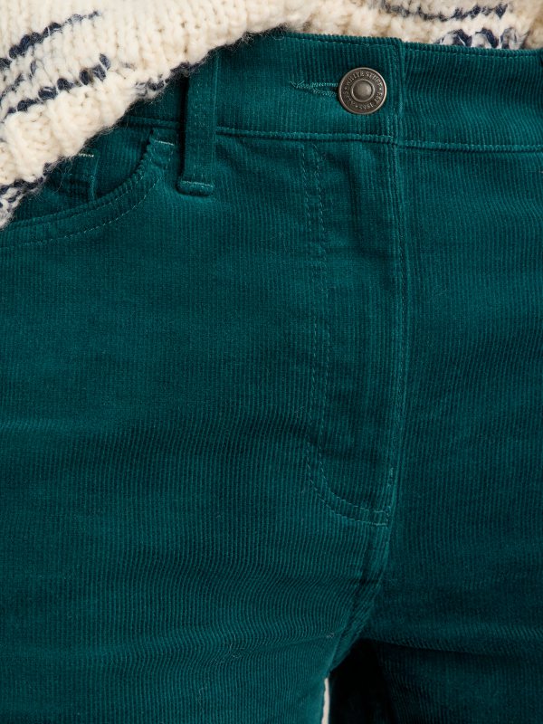 Brooke Straight Cord Trousers Dark Green