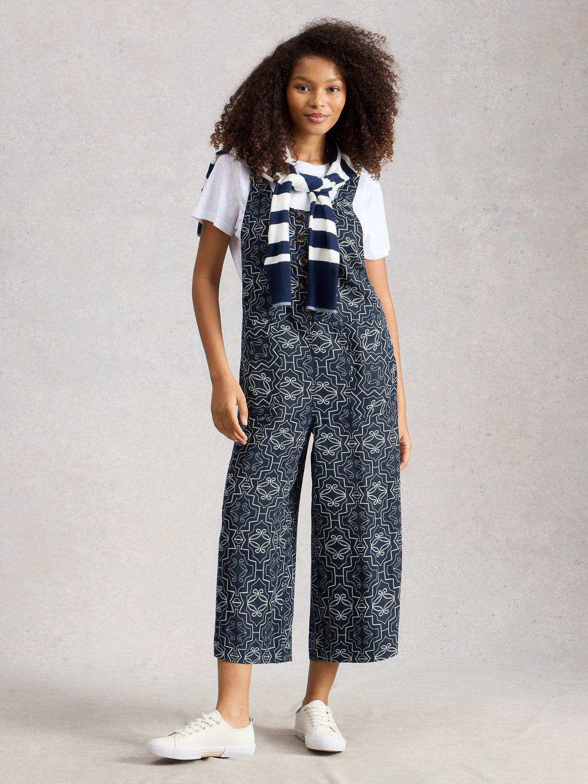 Viola Linen Dungaree Navy