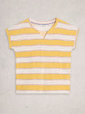 Nelly Notch Stripe Tee Yellow