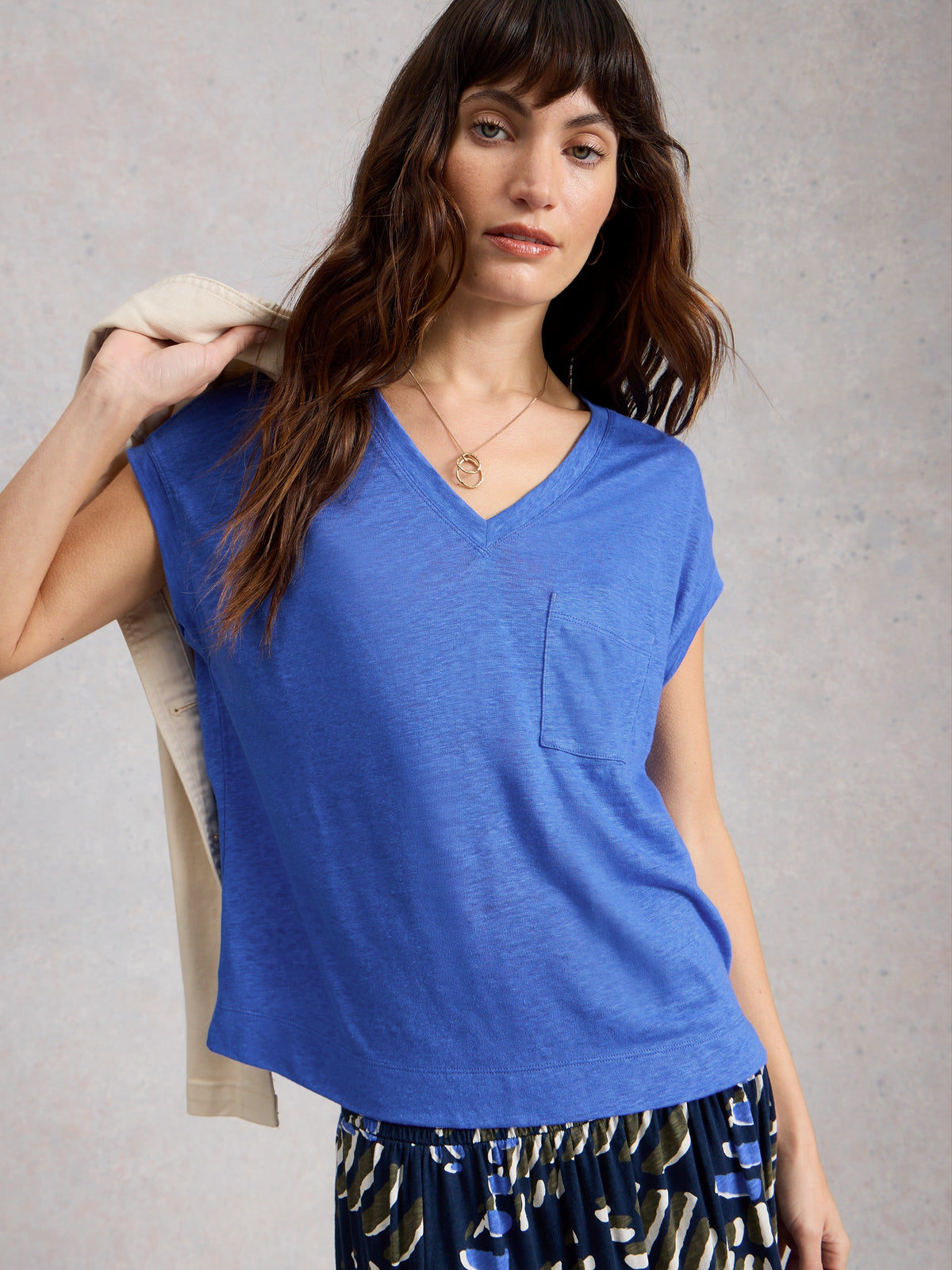 Iris Linen Tee Blue