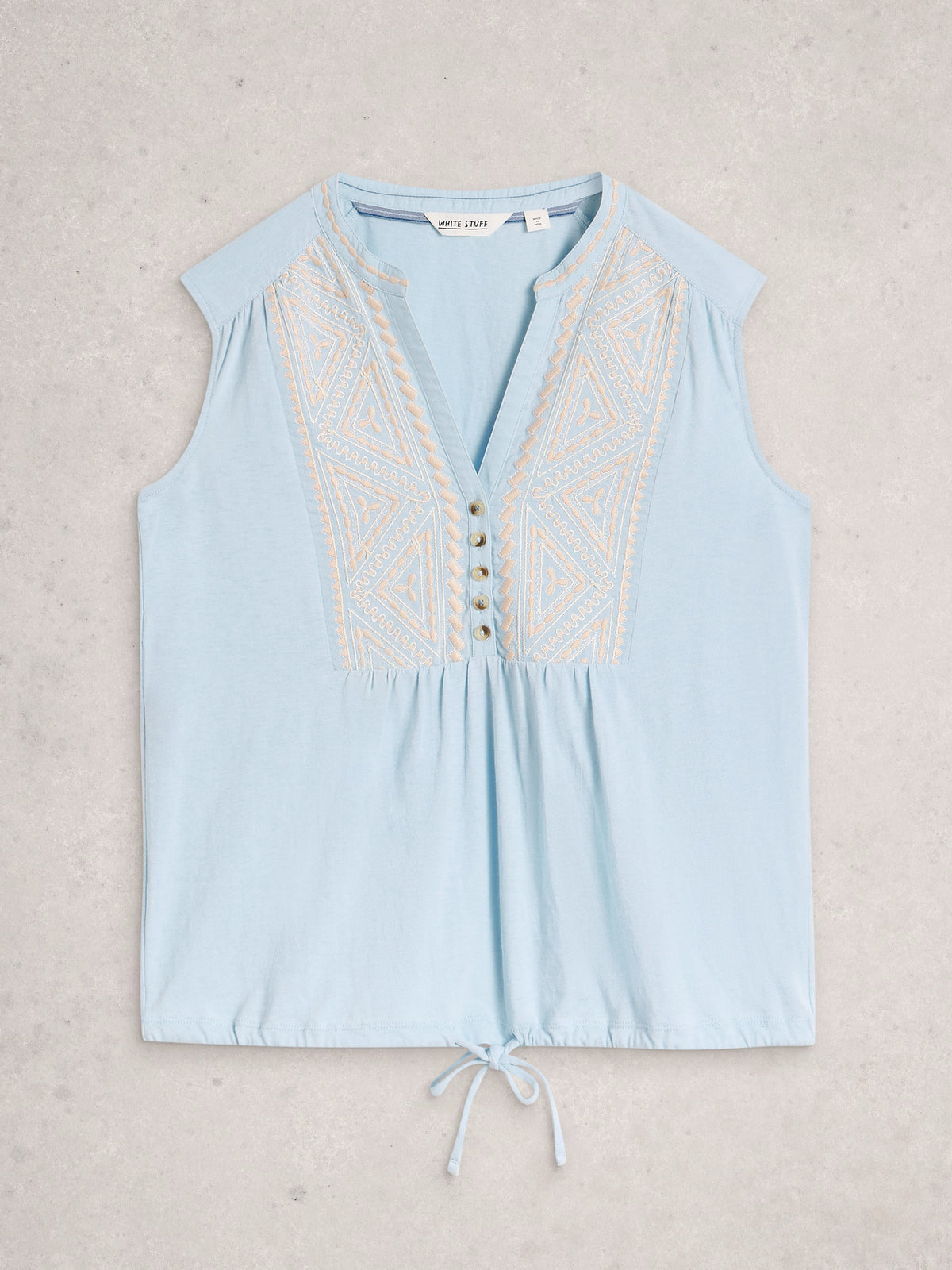 Peony Sleeveless Shirt Blue