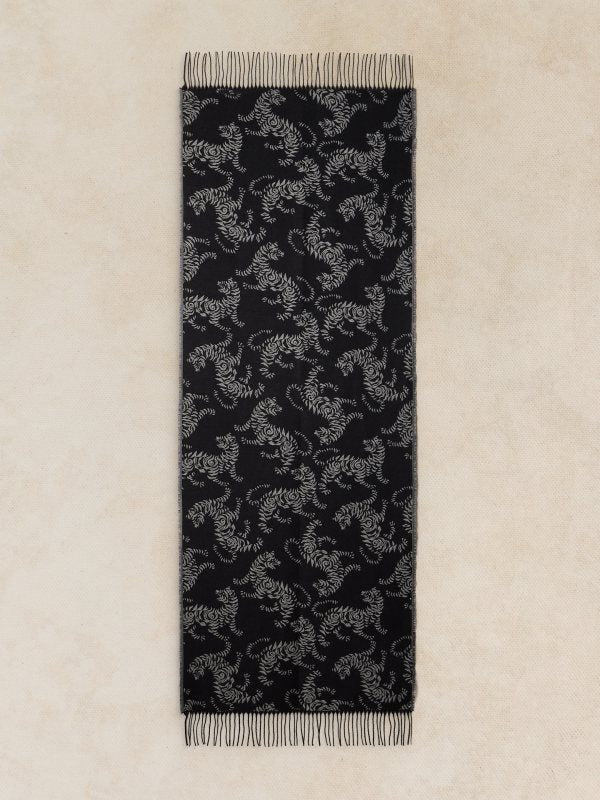 Midweight Pattern Scarf Black Pr