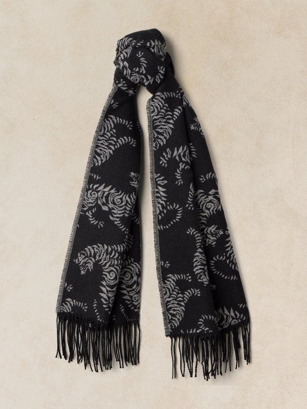 Midweight Pattern Scarf Black Pr