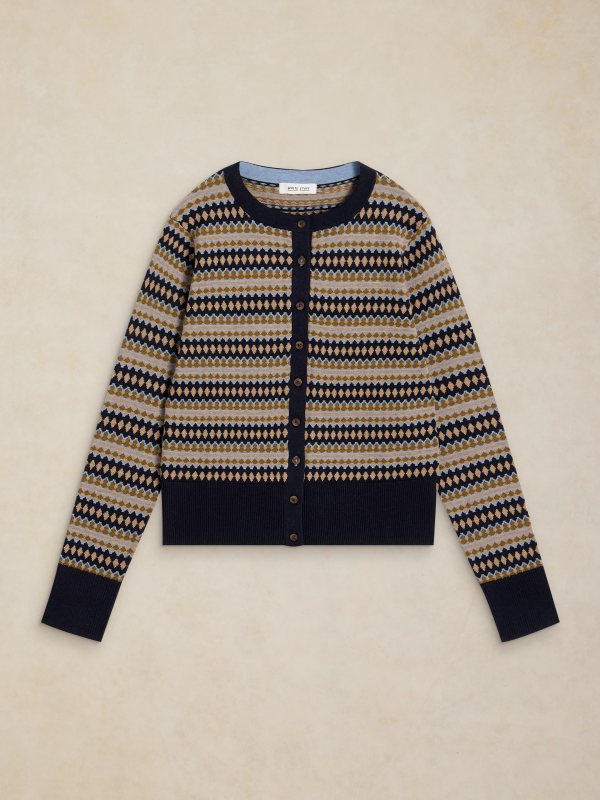 Lois Fairisle Cardigan Navy